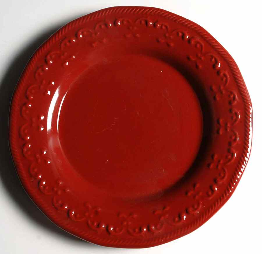 Red Scroll Salad Plate by Better Homes and Gardens-1