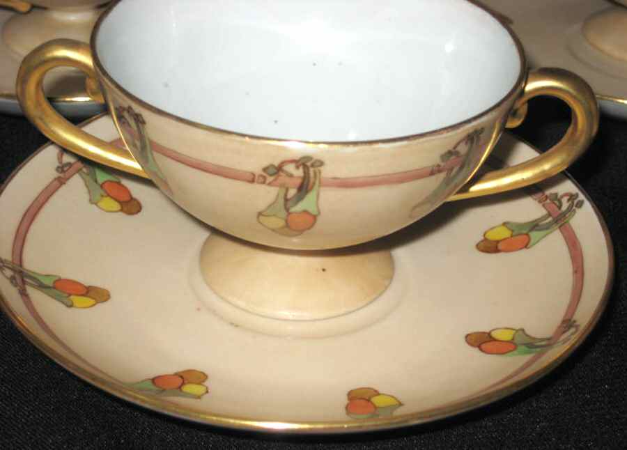 BER552 Footed Cream Soup Bowl & Saucer Set by Bernardaud-1