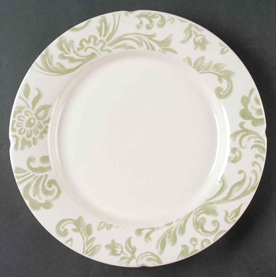 Floral Damask Green Palm Dinner Plate by Better Homes and Gardens-1