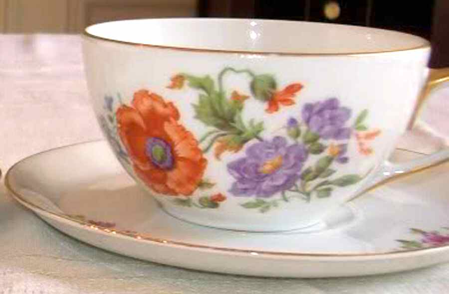 BOH245 Footed Cup & Saucer Set by Bohemia Ceramic Works-1