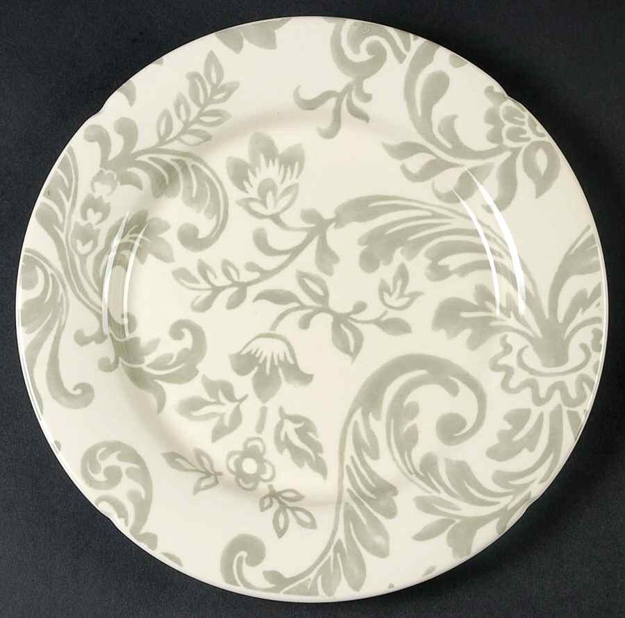 Floral Damask Birch Grey Salad Plate by Better Homes and Gardens-1