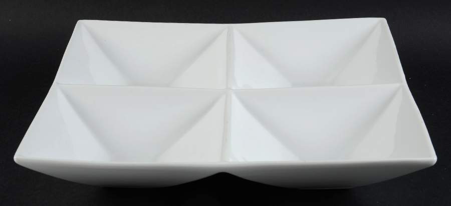 Everyday White (Porcelian) 4 Part Relish by Fitz and Floyd-1