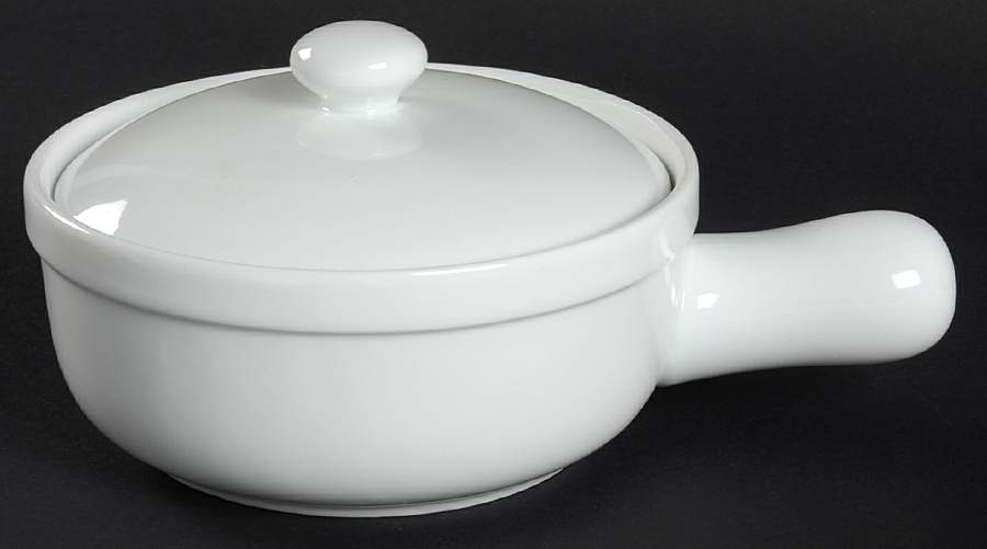 Everyday White (Porcelian) Covered Soup Bowl by Fitz and Floyd-1
