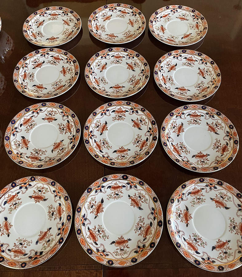 Old Derby Flat Cream Soup Bowl & Saucer Set by Burgess & Leigh-1