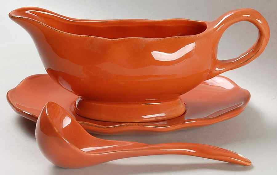 Harvest Dried Peach Gravy Boat & Underplate with Ladle by Better Homes and Gardens-1