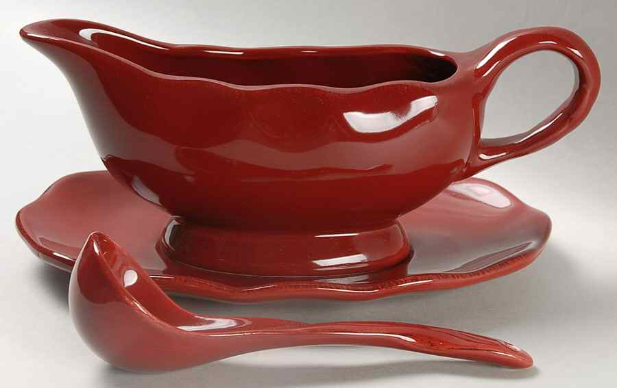 Harvest Red Garnet Gravy Boat & Underplate with Ladle by Better Homes and Gardens-1