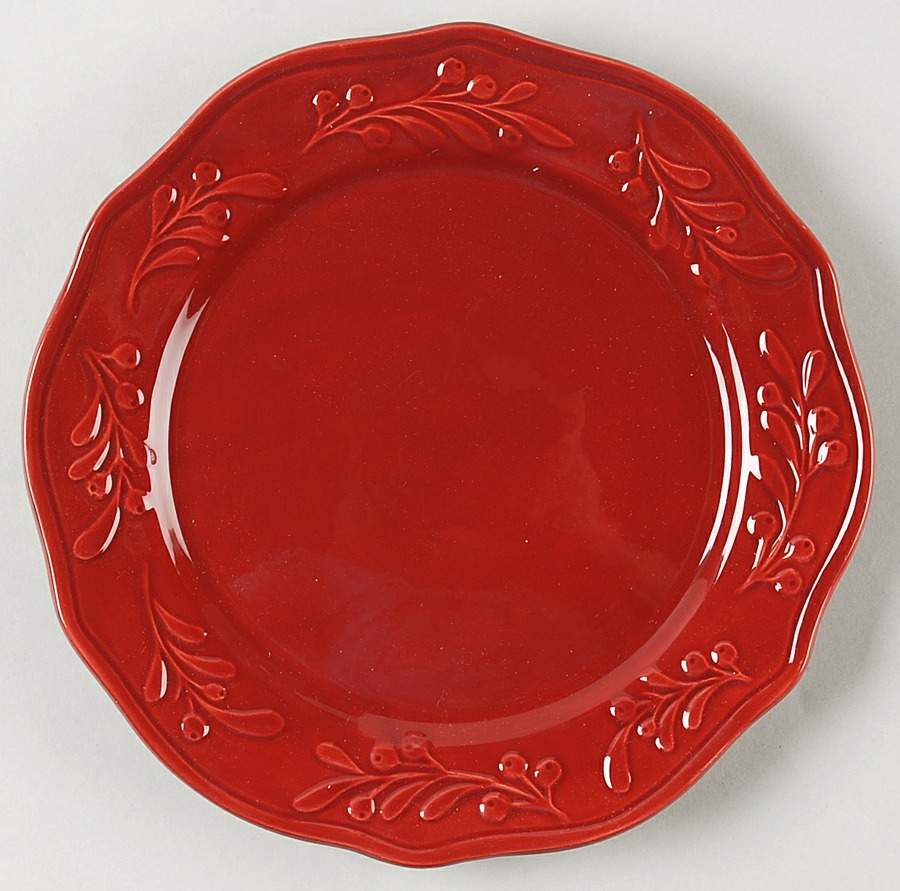 Embossed Christmas Mistletoe Salad Plate by Better Homes and Gardens-1