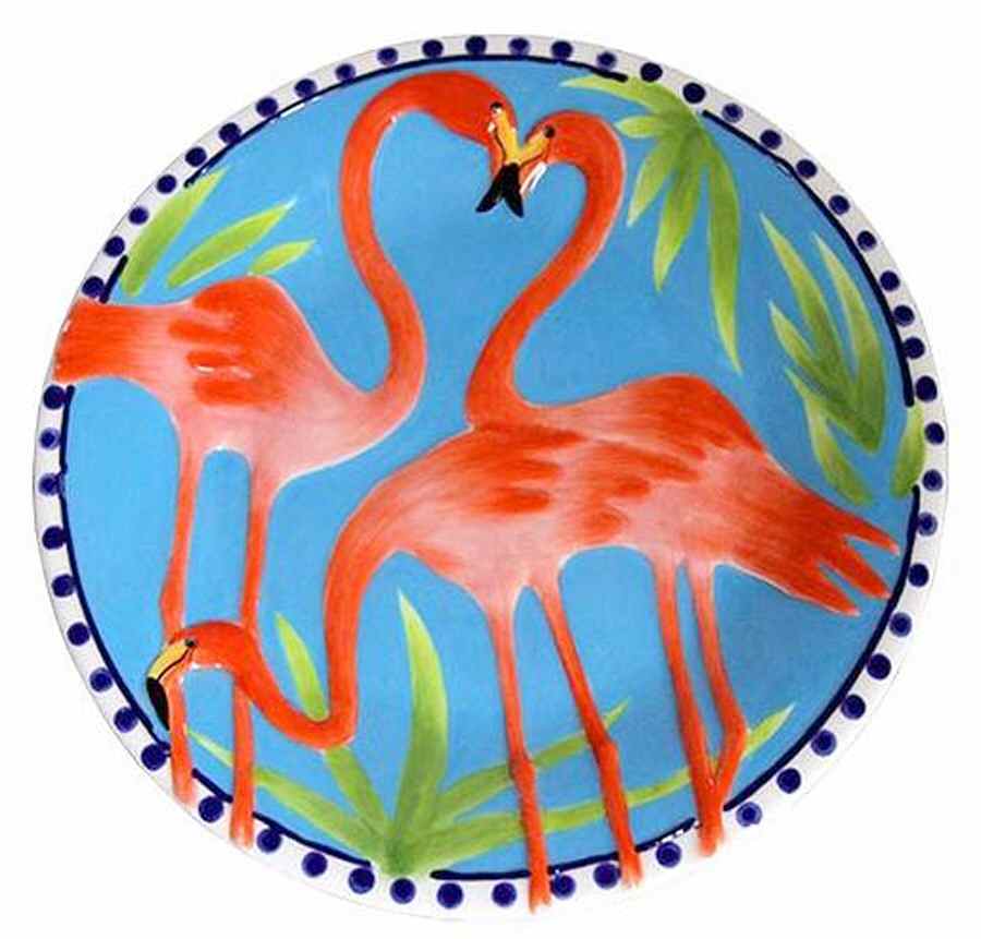 Flamingo Salad Plate by Blue Sky-1