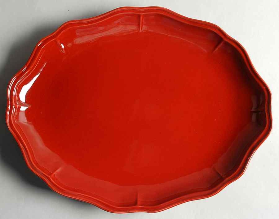 Simply Fluted Red Garnet 15" Oval Serving Platter by Better Homes and Gardens-1