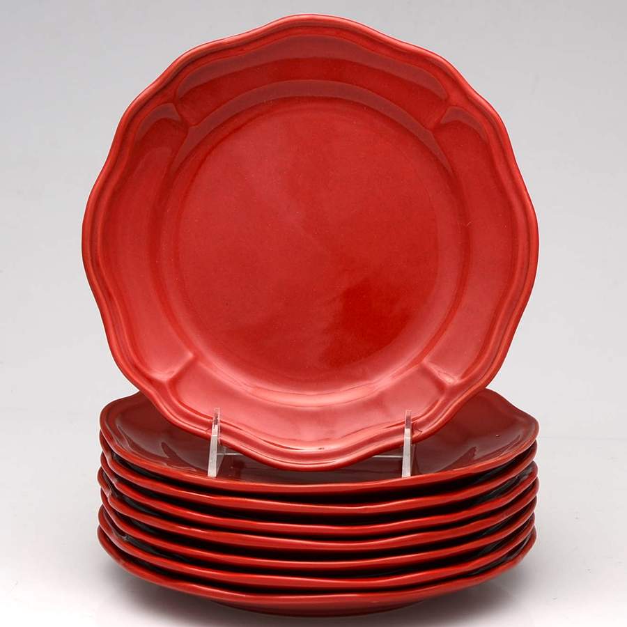 Simply Fluted Red Garnet Salad Plate - Set of 8 by Better Homes and Gardens-1