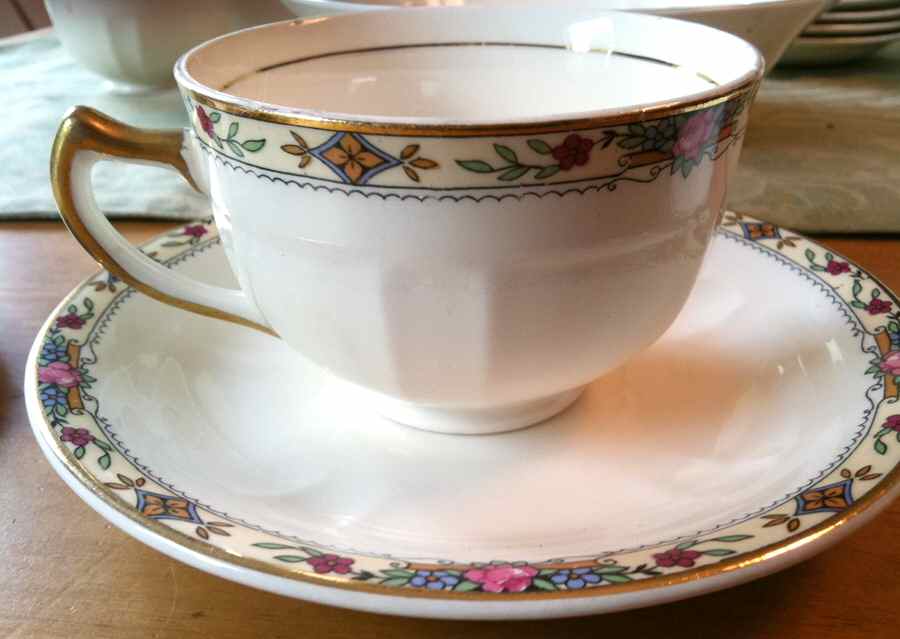 B1S2 Footed Cup & Saucer Set by Blue Seal Mfg Co-1