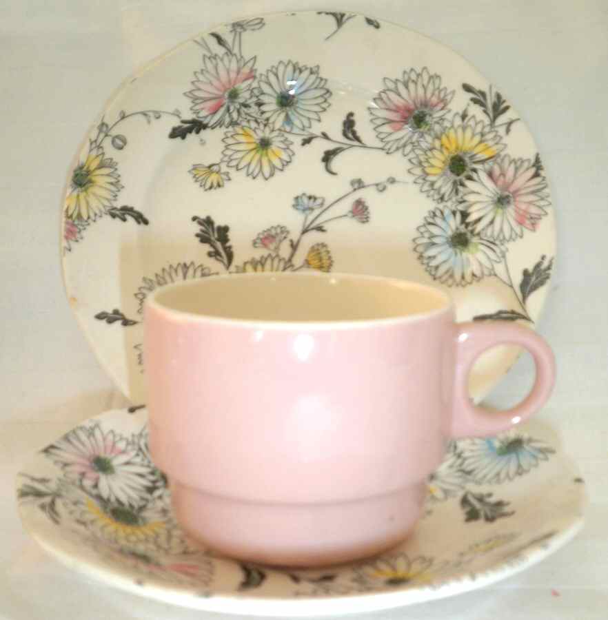 BXE1 Flat Cup & Saucer Set by Brexton (England)-1