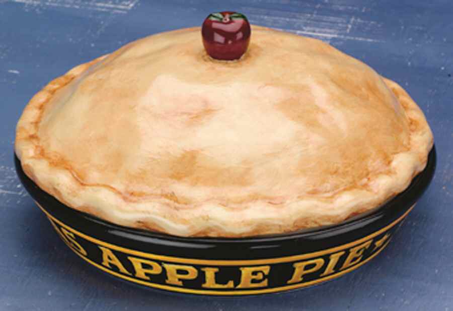 American As Apple Pie Pie Plate Safe with Ceramic Lid by Boston Warehouse-1