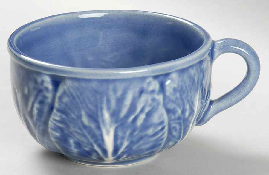 Cabbage Sapphire Blue Flat Cup by Bordallo Pinheiro-1