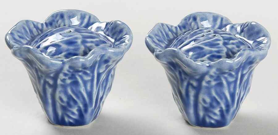 Cabbage Sapphire Blue Salt & Pepper Set by Bordallo Pinheiro-1