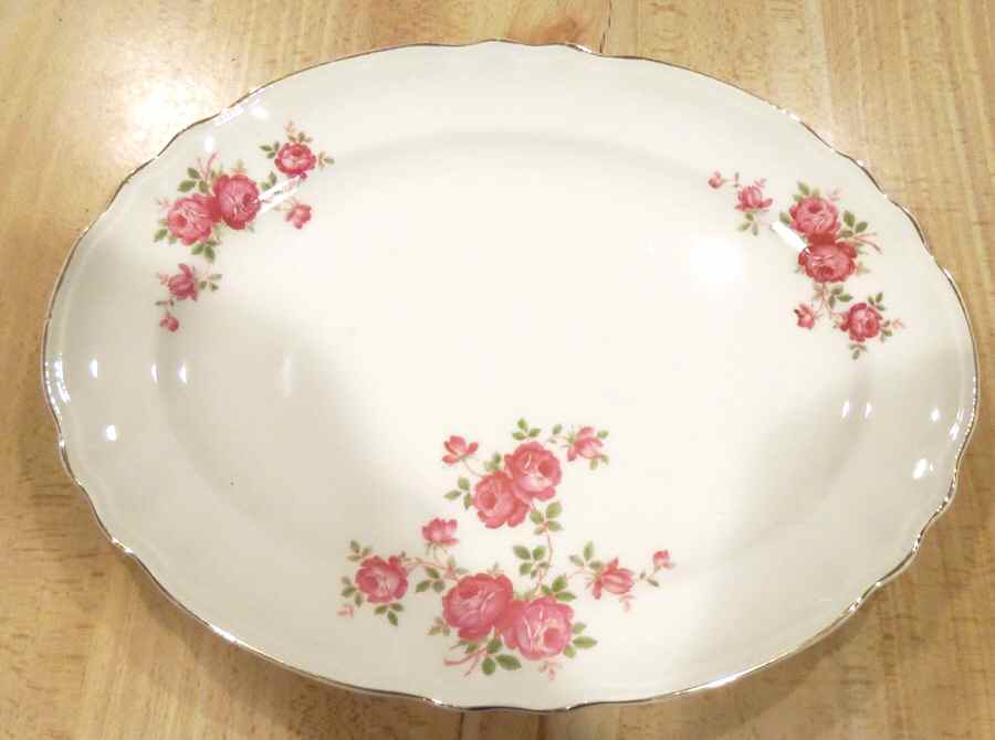Devon Rose 15" Oval Serving Platter by British Empire Ware-1