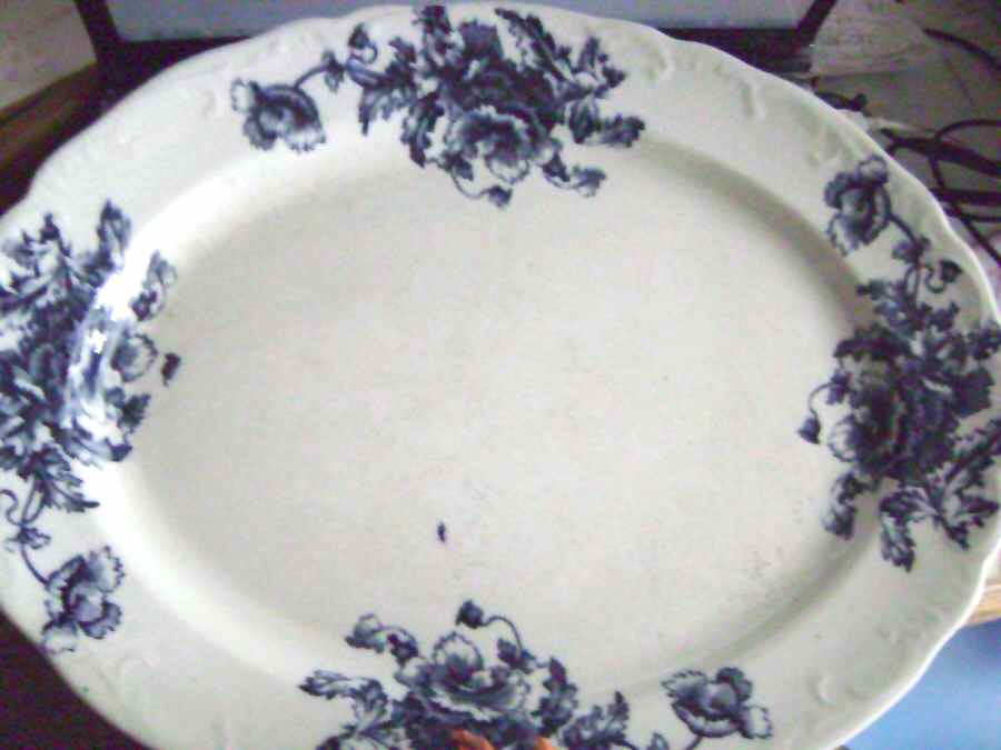 Poppy 14" Oval Serving Platter by Barker & Kent (Eng)-1
