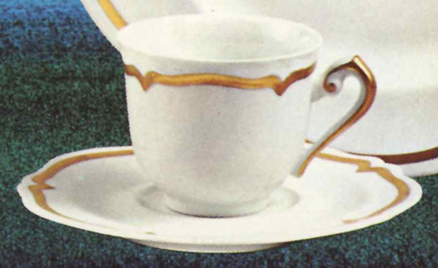 Golden Flat Cup & Saucer Set by Georges Boyer-1