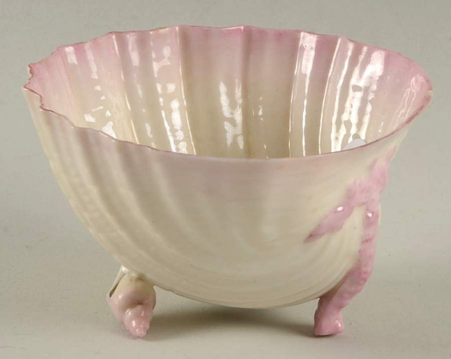 Neptune Pink (No Trim) Open Sugar Bowl by Belleek Pottery (Ireland)-1
