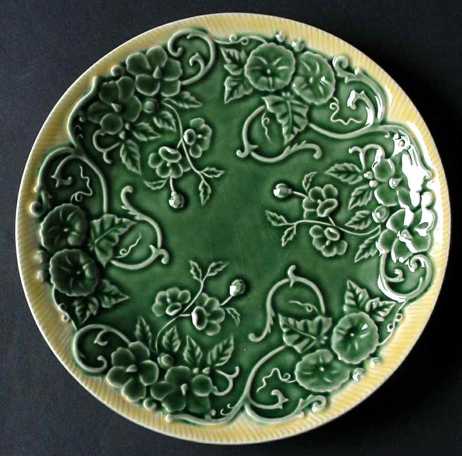 Flowers Green & Yellow Salad Plate by Bordallo Pinheiro-1