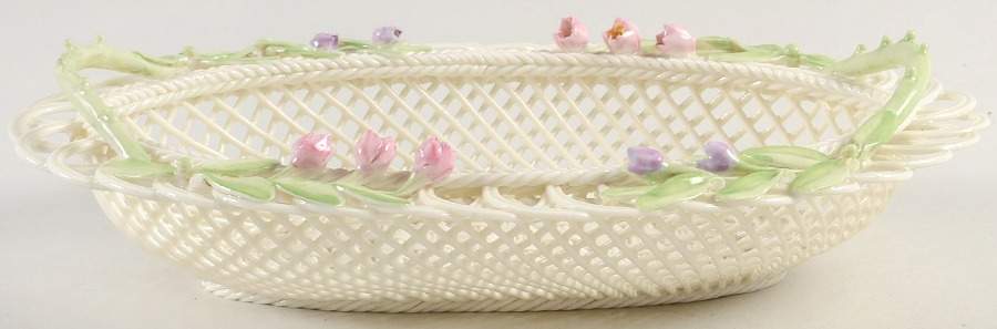 Limited Edition Giftware Tulip Bouquet Basket by Belleek Pottery (Ireland)-1