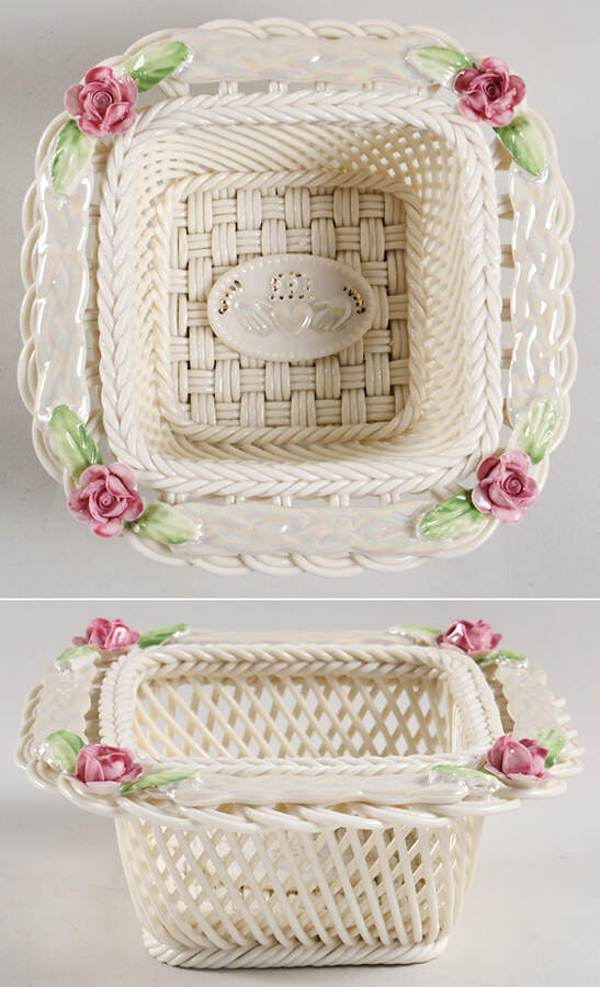 Basketware Claddagh Friendship Basket by Belleek Pottery (Ireland)-1