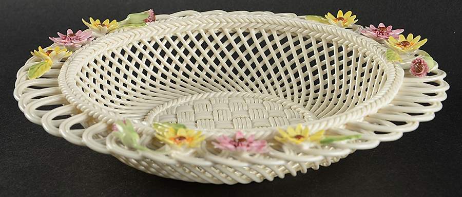 Basketware Gerbera Basket by Belleek Pottery (Ireland)-1
