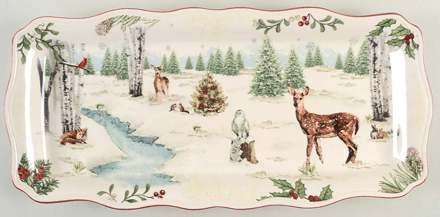 Winter Forest 17" Rectangular Tray by Better Homes and Gardens-1