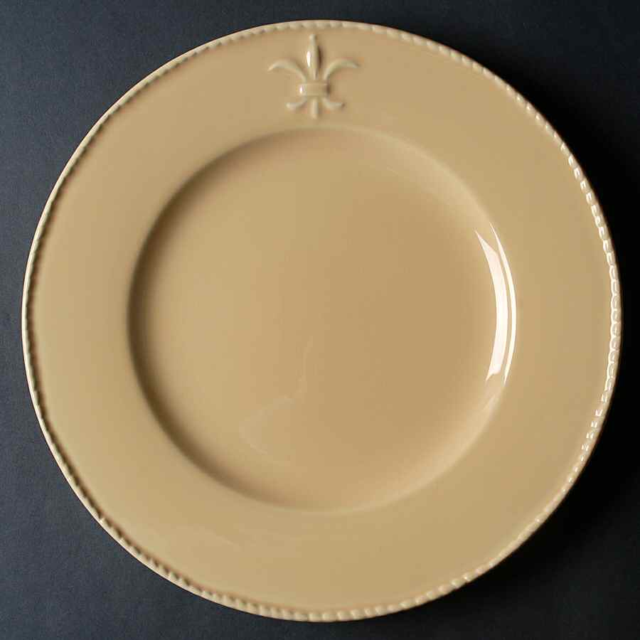 Fleur de Lis Yellow Service Plate (Charger) by Bordallo Pinheiro-1