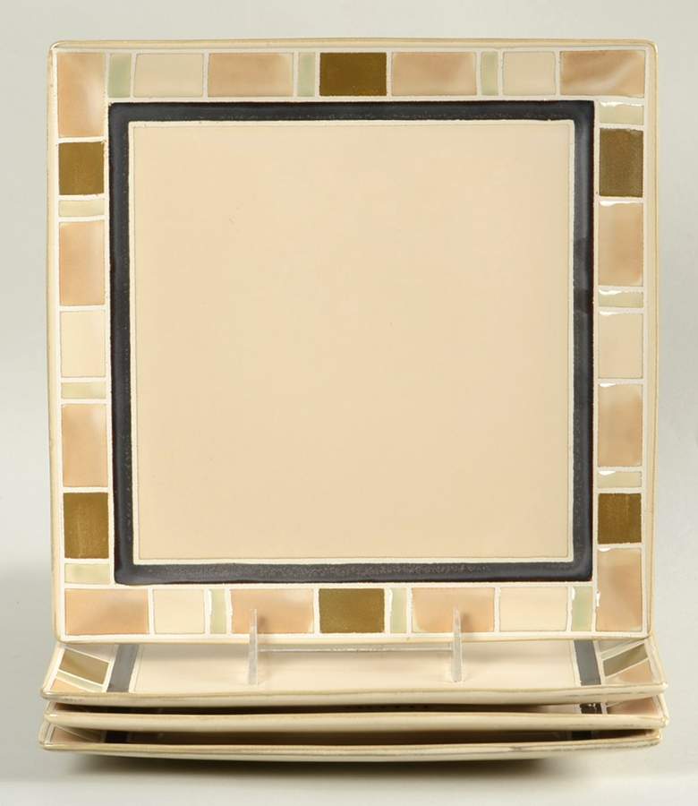 Cream Mosaic Dinner Plate - Set of 4 by Better Homes and Gardens-1