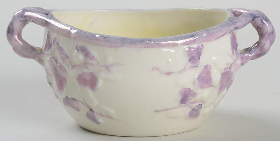 Ivy Purple Mini Open Sugar Bowl by Belleek Pottery (Ireland)-1