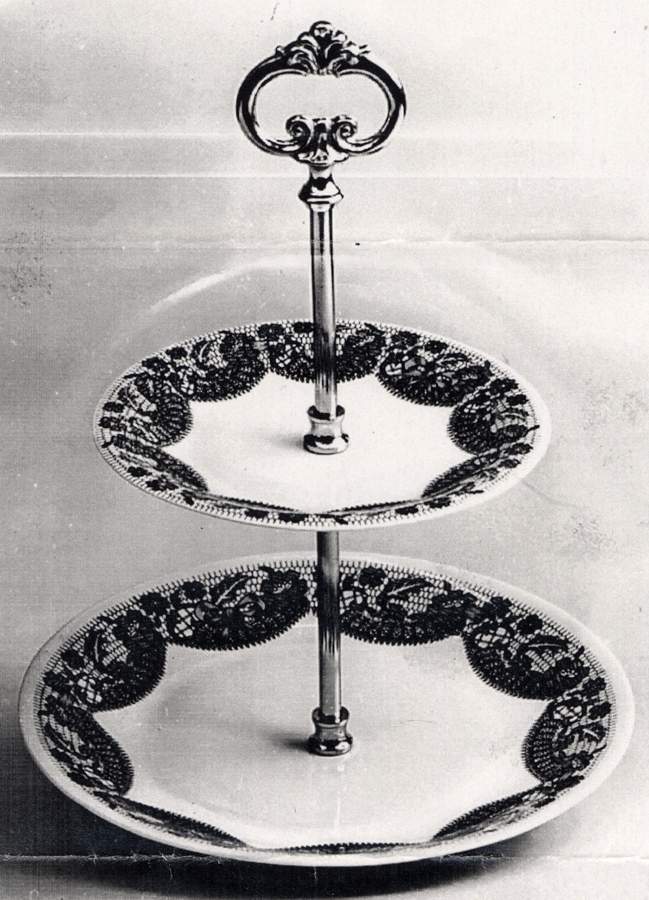Femme Lace 2 Tiered Serving Tray (Dinner & Salad Plate) by Georges Boyer-1