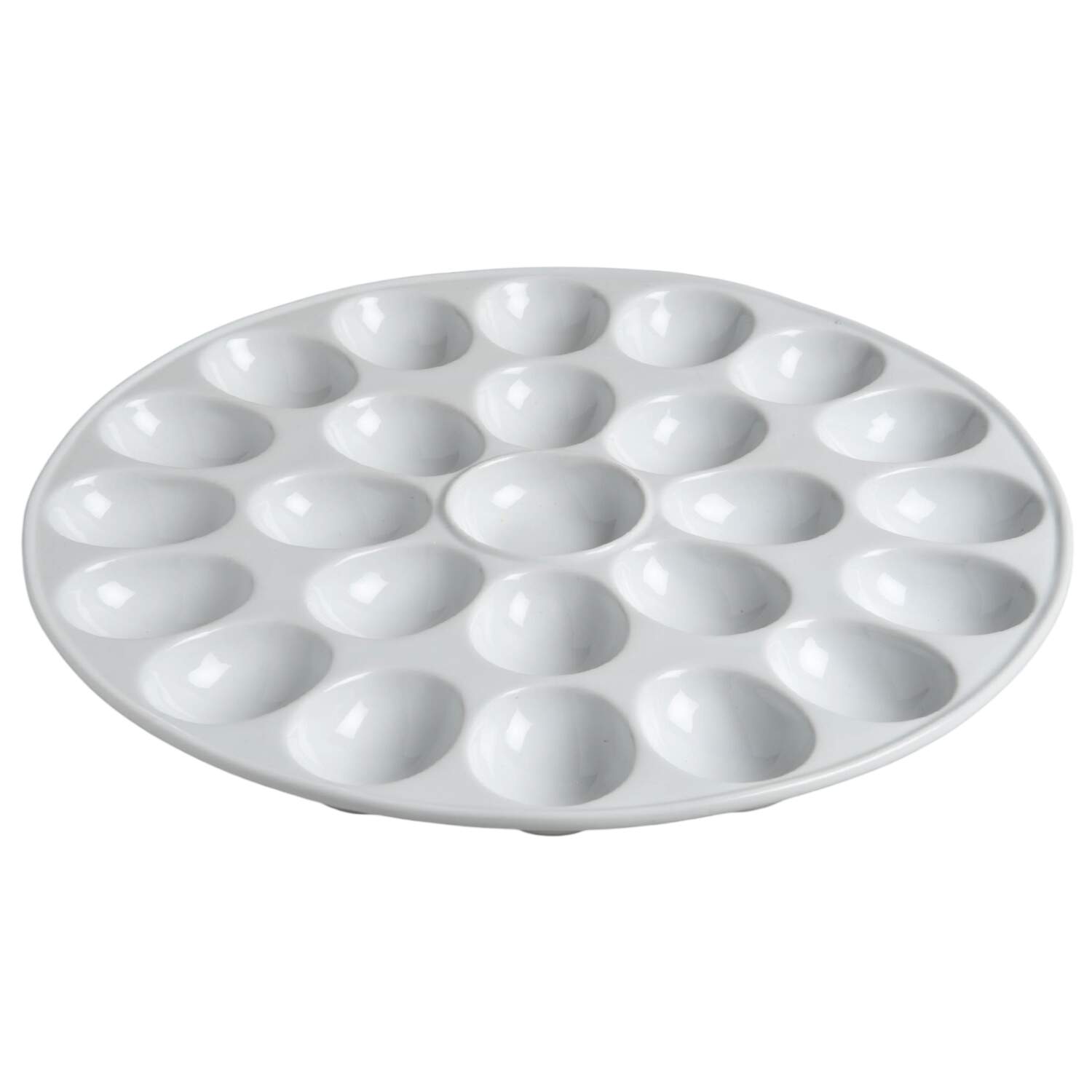 Whiteware (Round, Smooth) Deviled Egg Plate by Better Homes and Gardens-1