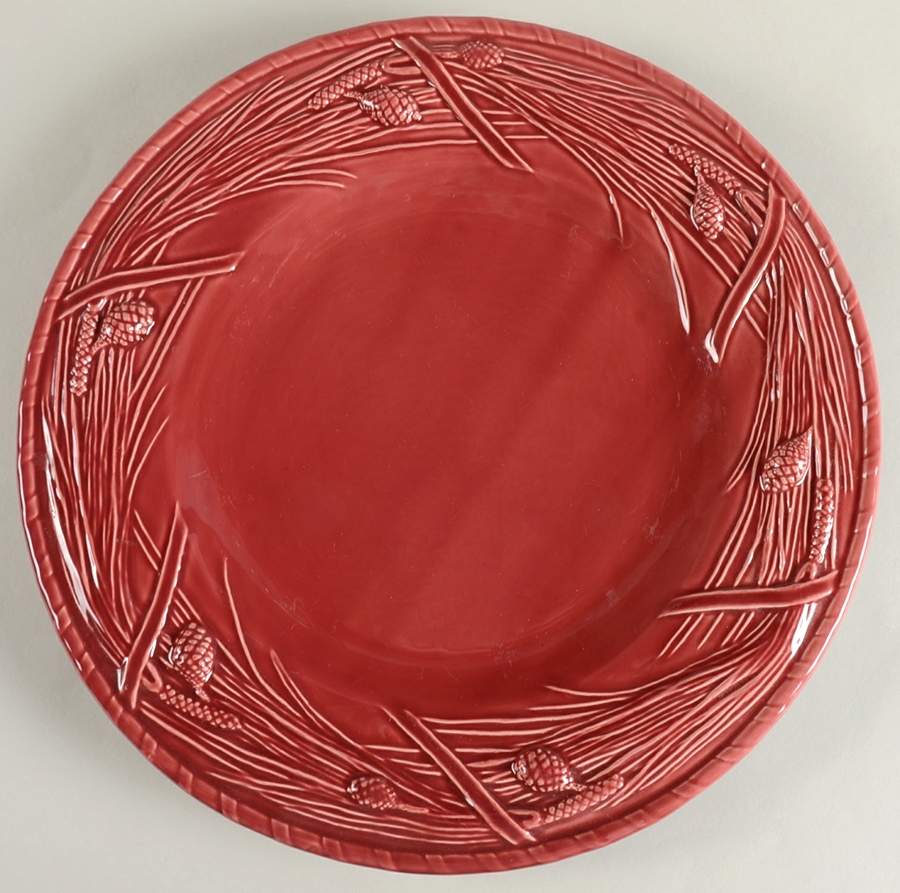 Pine Red 12" Chop Plate (Round Platter) by Bordallo Pinheiro-1