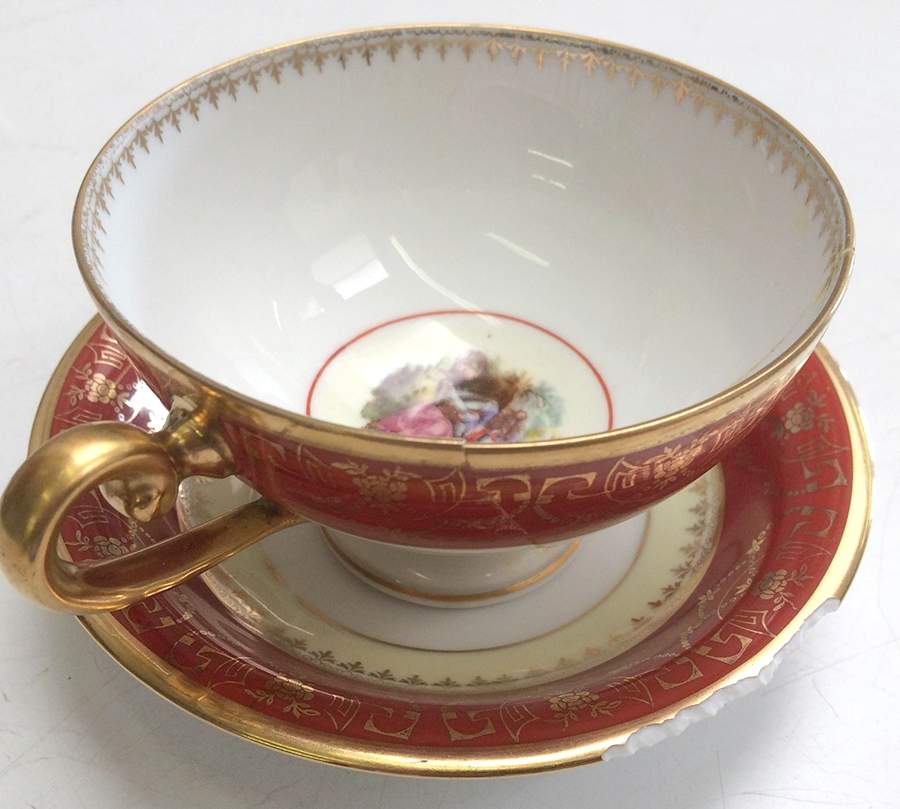 BOH318 Footed Cup & Saucer Set by Bohemia Ceramic Works-1