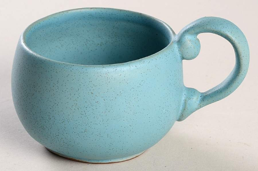 Turquoise Flat Cup (Has No Saucer) by Bennington Potters-1