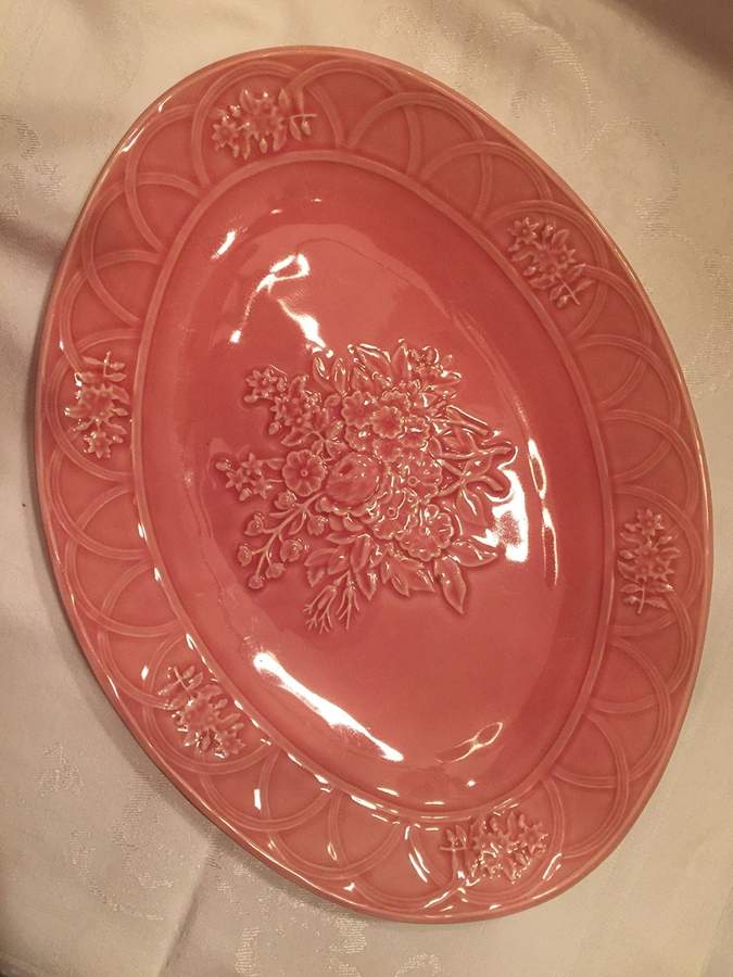 BPI2 Pink 15" Oval Serving Platter by Bordallo Pinheiro-1