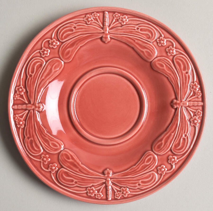 Dragonfly Red Saucer by Bordallo Pinheiro-1