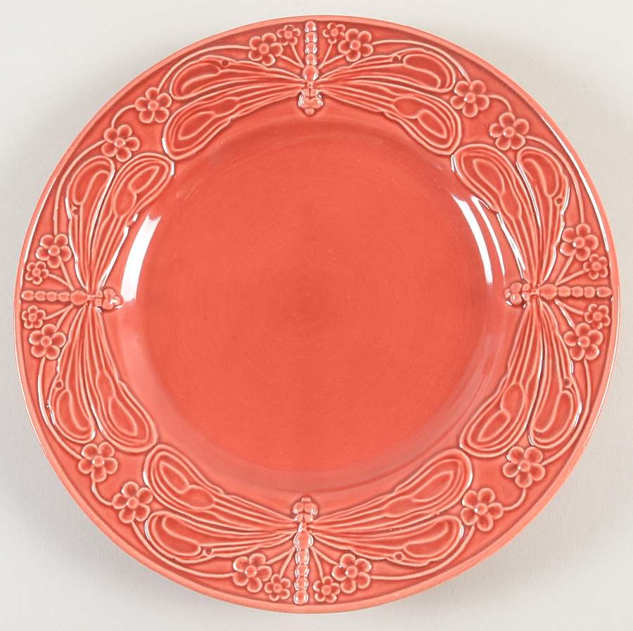 Dragonfly Red Dinner Plate by Bordallo Pinheiro-1