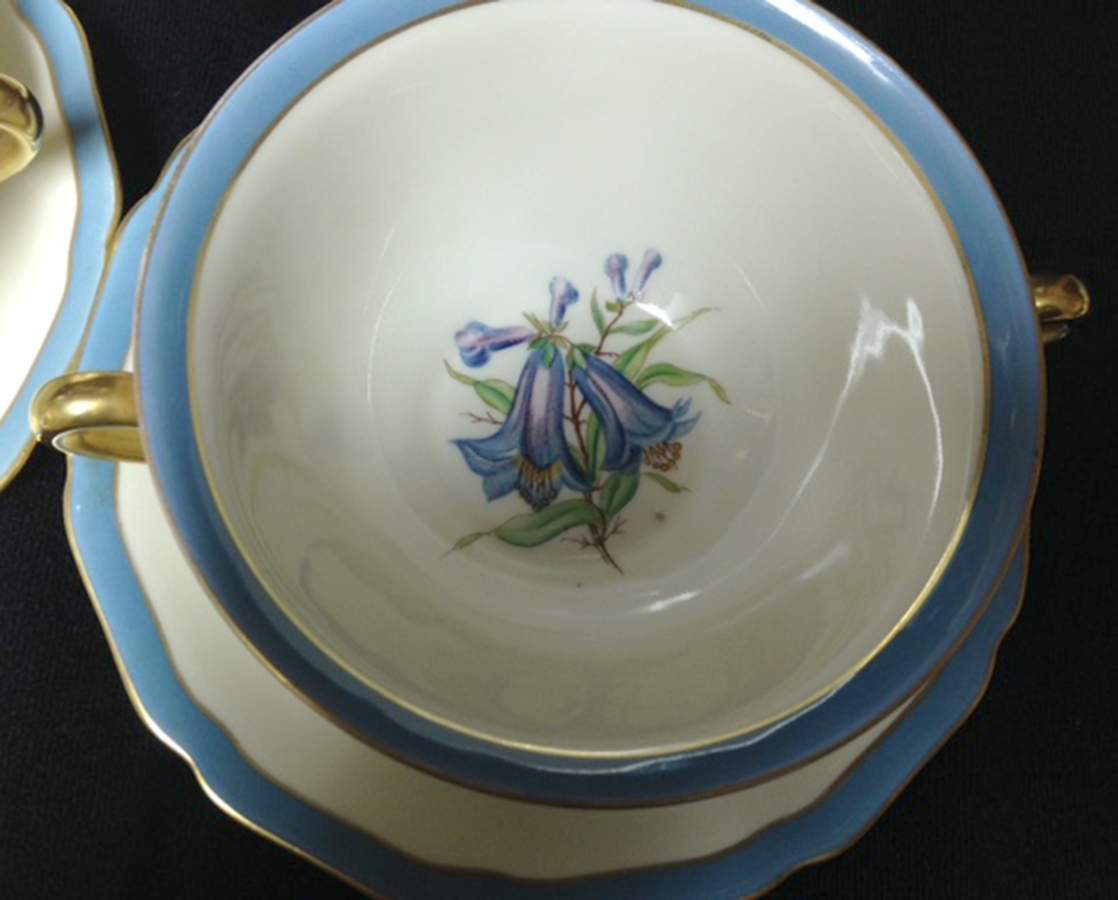 BLP12 Flat Cream Soup Bowl & Saucer Set by Belleek Pottery (Ireland)-1