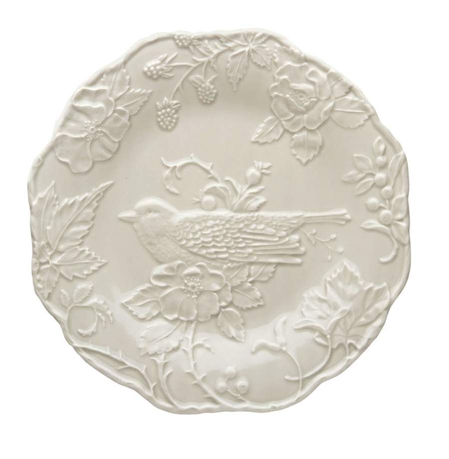 Artichoke and Bird Sandy Grey Large Dinner Plate by Bordallo Pinheiro-1