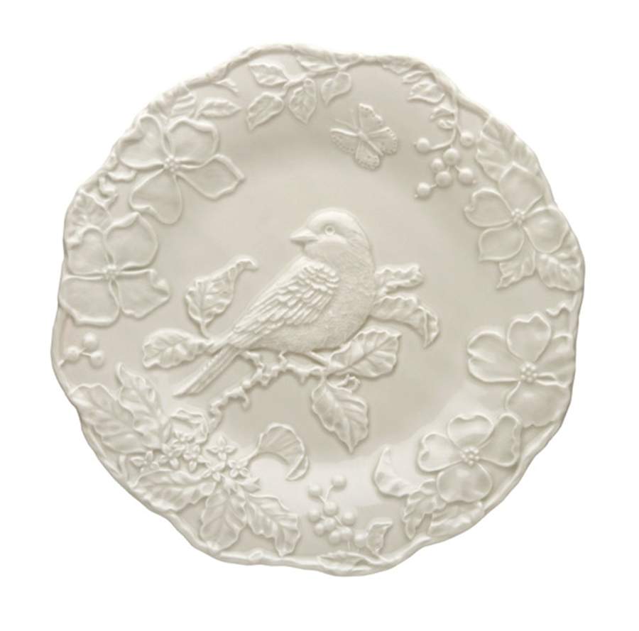 Artichoke and Bird Sandy Grey Large Dinner Plate by Bordallo Pinheiro-1