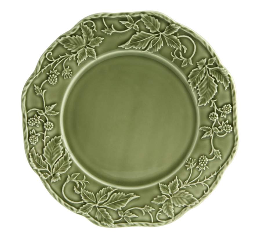 Artichoke and Bird Dark Grey Dinner Plate by Bordallo Pinheiro-1