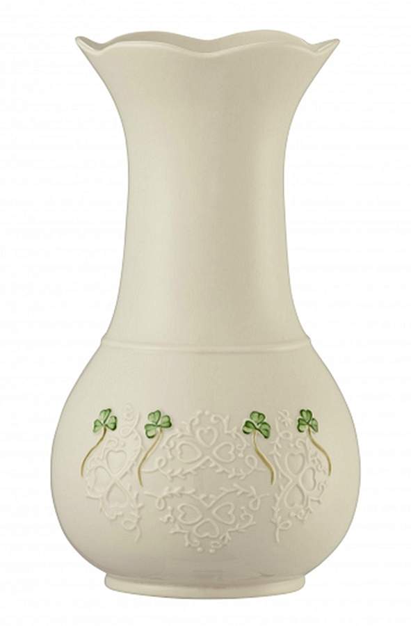 Shamrock Lace 10" Vase by Belleek Pottery (Ireland)-1