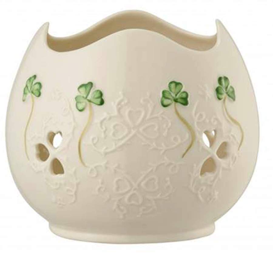Shamrock Lace Votive Candleholder by Belleek Pottery (Ireland)-1