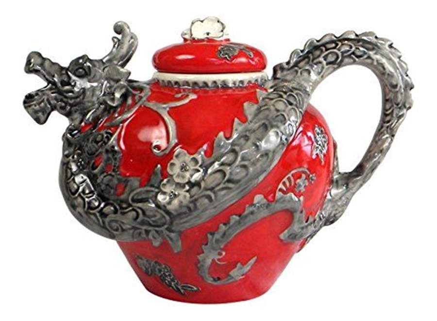 Red Dragon Teapot & Lid by Blue Sky-1