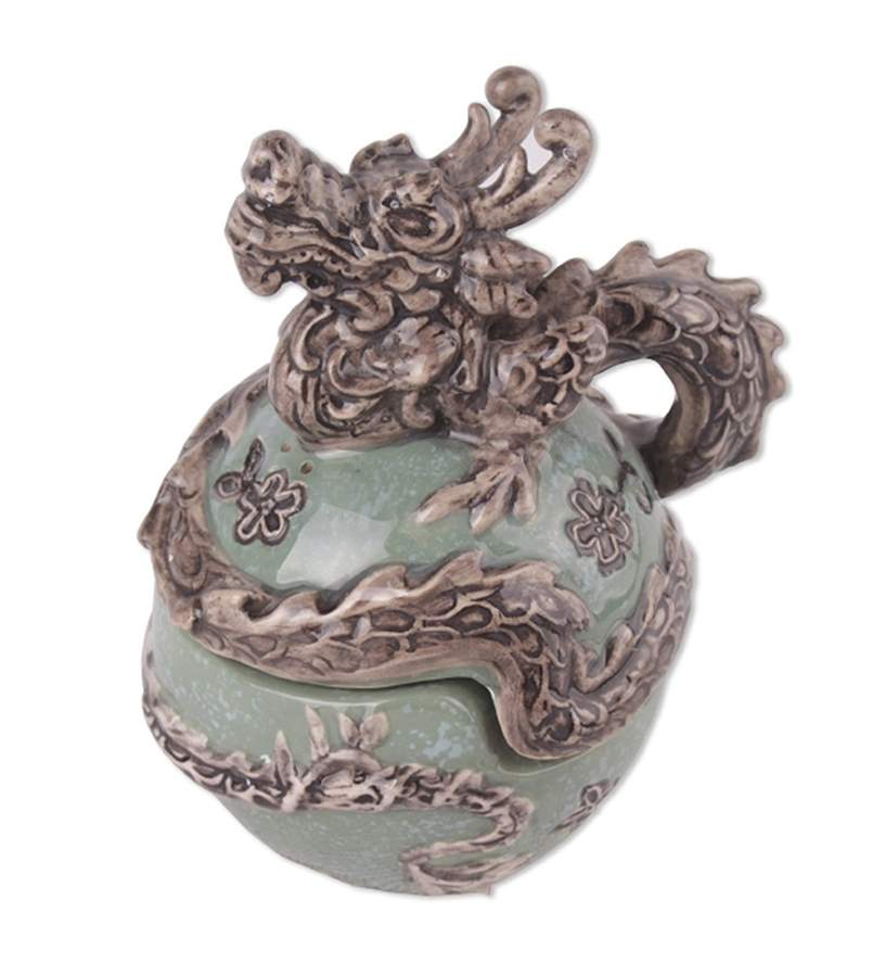 Green Dragon Stacking Salt & Pepper Set by Blue Sky-1