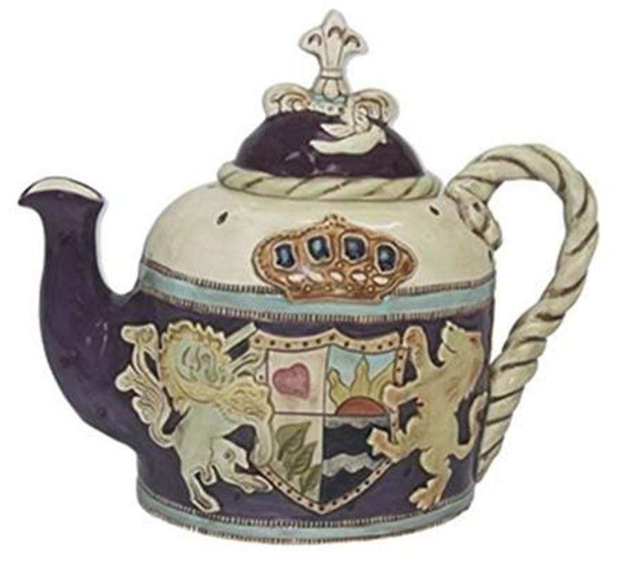 Antique Tin Teapot & Lid by Blue Sky-1