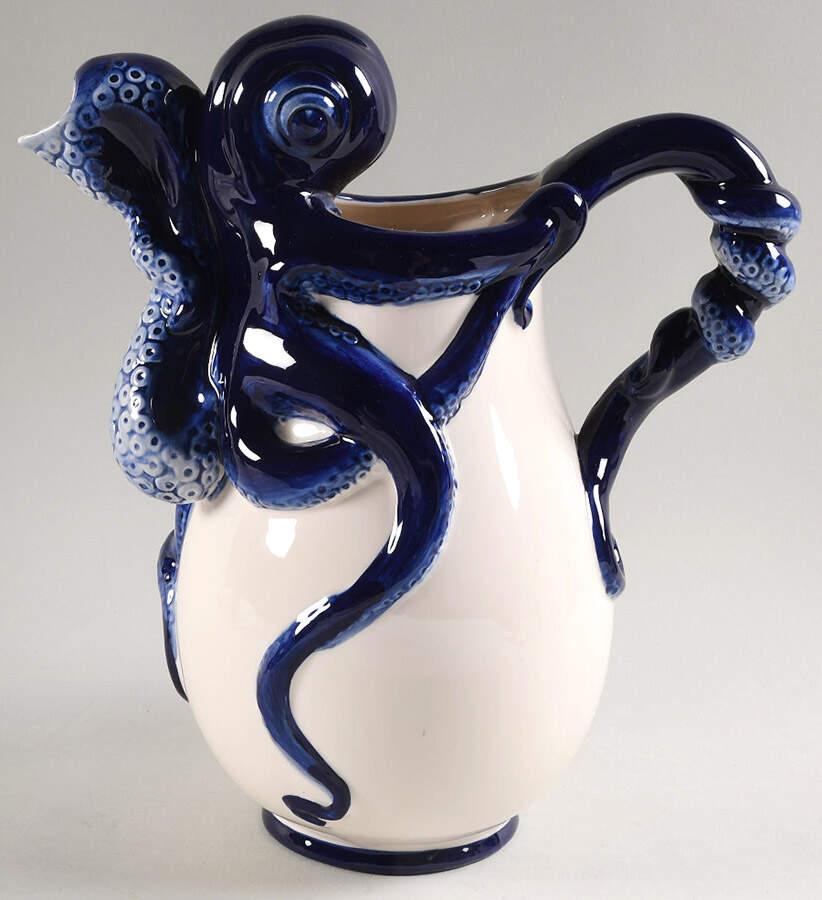 Octopus Blue 76 Oz Pitcher by Blue Sky-1