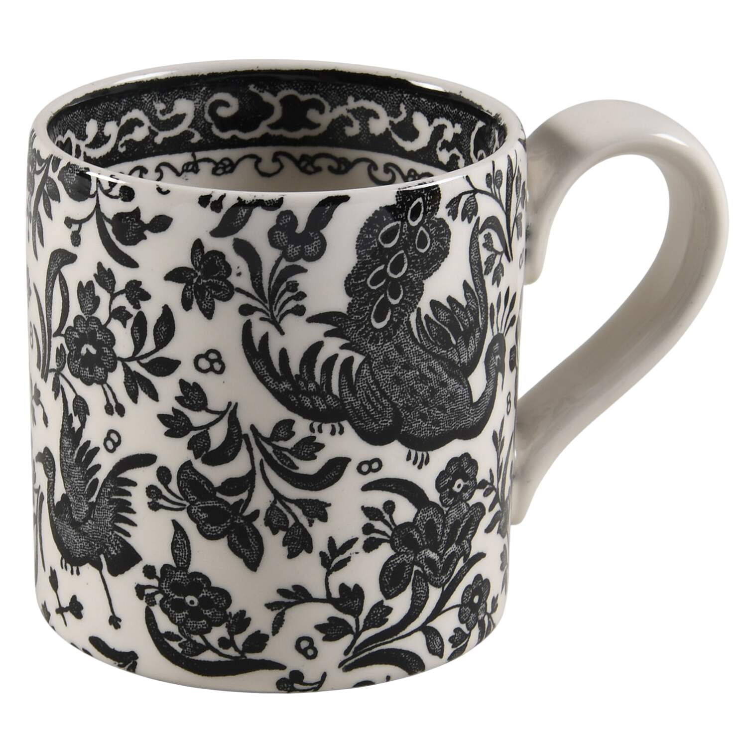 Regal Peacock Black Mug by Burgess & Leigh-1